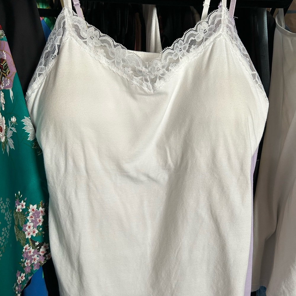 Lacy trim tank top